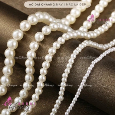 Vòng ngọc trai nhân tạo, dây chuyền lớn nhỏ, phối áo dài cách tân nữ truyền thống, giá 23.846₫ 9
