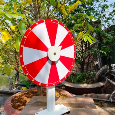 Vòng Quay Lucky Trắng Đỏ 12 ô - Đường kính 40cm, Cao 60cm, Giá 324.000₫