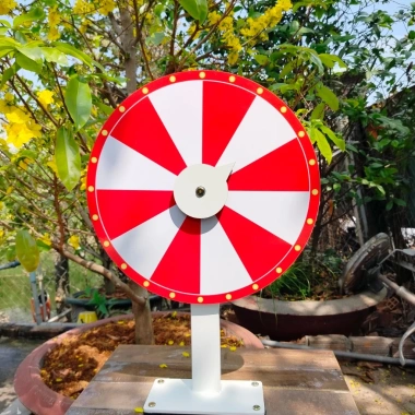 Vòng Quay Lucky Trắng Đỏ 12 ô - Đường kính 40cm, Cao 60cm, Giá 324.000₫