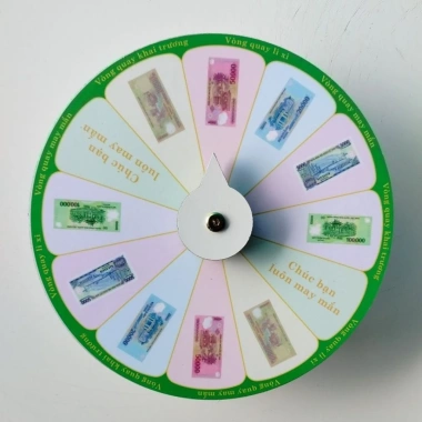Vòng quay may mắn 12 ô gỗ kháng nước 25cm x 7cm, dày 9mm - Giá ưu đãi 89.000 VND