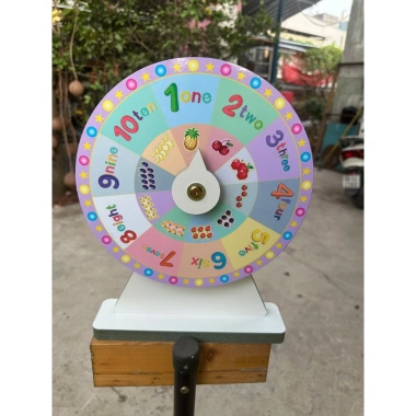 Vòng Quay May Mắn Số 1-10 Tiếng Anh Viền Tím 25x35cm - Giá Ưu Đãi 119.000đ 2