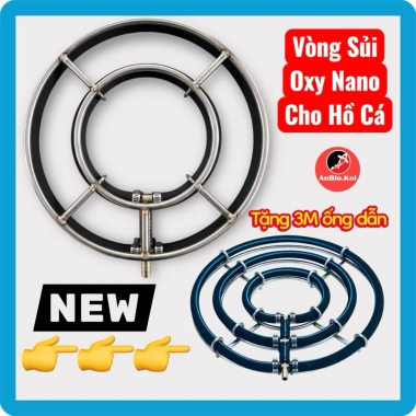 Vòng Sủi Oxy Nano 304 nâng cấp cho hồ cá inox 15-45cm đa kích thước, giá chỉ 129.000₫