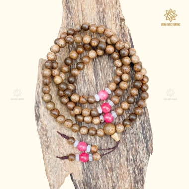 Vòng tay 108 hạt trầm hương & đá phong thủy - Tài lộc, mệnh Kim, Mộc, Thủy, Hỏa, Thổ