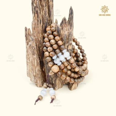 Vòng tay 108 hạt trầm hương & đá phong thủy - Tài lộc, mệnh Kim, Mộc, Thủy, Hỏa, Thổ