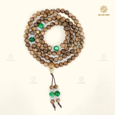 Vòng tay 108 hạt trầm hương & đá phong thủy - Tài lộc, mệnh Kim, Mộc, Thủy, Hỏa, Thổ