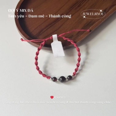 Vòng Tay ADN Dây Sáp Nữ Đính 3 Viên Đá Phong Thủy Tự Nhiên Xinh Xắn 523k