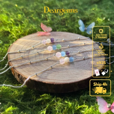 Vòng tay bạc 925 Deargems07 Đá năng lượng thời trang, may mắn tình duyên, giảm giá 400.000₫