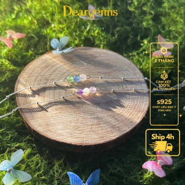 Vòng tay bạc 925 Deargems07 Đá năng lượng thời trang, may mắn tình duyên, giảm giá 400.000₫ 2