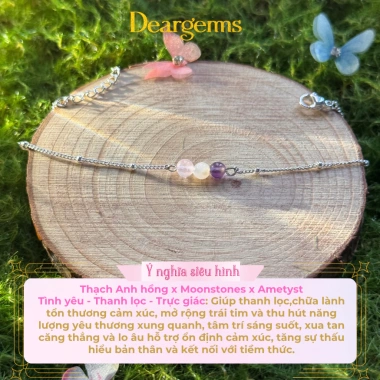 Vòng tay bạc 925 Deargems07 Đá năng lượng thời trang, may mắn tình duyên, giảm giá 400.000₫ 3