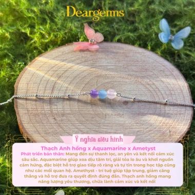 Vòng tay bạc 925 Deargems07 Đá năng lượng thời trang, may mắn tình duyên, giảm giá 400.000₫ 6