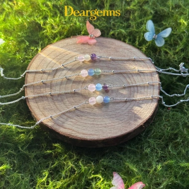 Vòng tay bạc 925 Deargems07 Đá năng lượng thời trang, may mắn tình duyên, giảm giá 400.000₫ 7