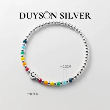 Vòng tay bạc 925 Duyson Silver mây, mặt cười, gấu đá màu -Đáng yêu, giảm còn 550k 10