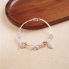 Vòng tay bạc 925 nữ nơ Coquette 6 đá phong thủy tự nhiên – Charm xinh xắn Jew40 5
