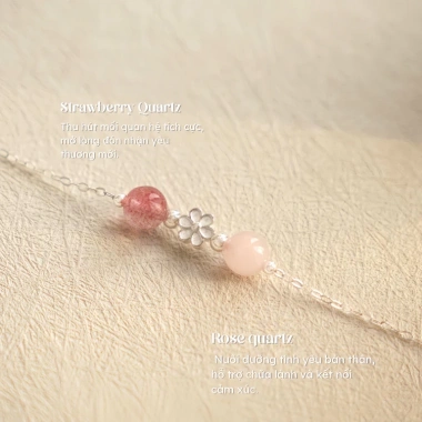 Vòng tay bạc 925 nữ YOUCHARM mix đôi đá phong thủy & charm hoa xinh xắn - Giá chỉ 719.000₫