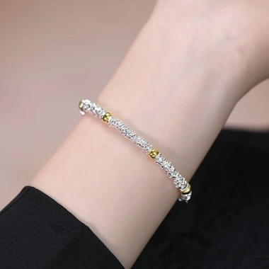 Vòng tay bạc 999 Pure kiểu Pháp cổ Handmade cuộn xoắn cho nam nữ