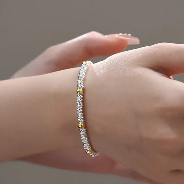 Vòng tay bạc 999 Pure kiểu Pháp cổ Handmade cuộn xoắn cho nam nữ