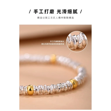 Vòng tay bạc 999 Pure kiểu Pháp cổ Handmade cuộn xoắn cho nam nữ