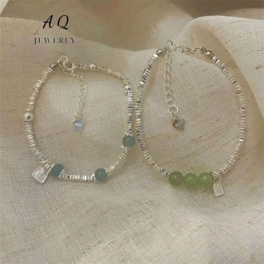 Vòng tay bạc ánh sáng ngọc sáng - Chúc may mắn, lắc tay bạc ngọc, giá ưu đãi 276k