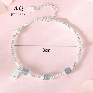 Vòng tay bạc ánh sáng ngọc sáng - Chúc may mắn, lắc tay bạc ngọc, giá ưu đãi 276k