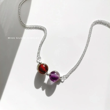 Vòng tay bạc Miuu - Lắc tay nữ phong thủy 2 charm bi, giảm 22% chỉ 301.000đ