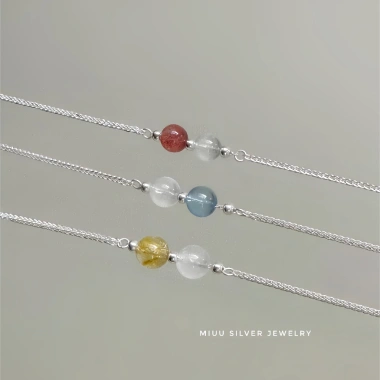Vòng tay bạc Miuu - Lắc tay nữ phong thủy 2 charm bi, giảm 22% chỉ 301.000đ