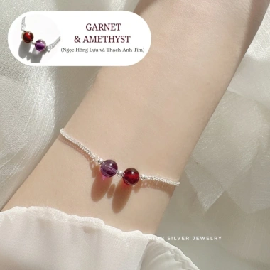 Vòng tay bạc Miuu - Lắc tay nữ phong thủy 2 charm bi, giảm 22% chỉ 301.000đ
