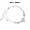 Vòng tay bạc Miuu Silver - Dây rút điều chỉnh size, cỏ 4 lá Miracle Clover, giá ưu đãi 800.000đ