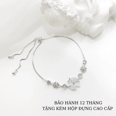 Vòng tay bạc Miuu Silver - Dây rút điều chỉnh size, cỏ 4 lá Miracle Clover, giá ưu đãi 800.000đ