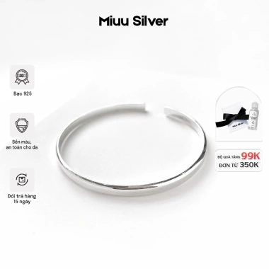 Vòng tay bạc Miuu Silver kiềng tay unisex khắc chữ giảm giá 20% chỉ 1.000.000đ