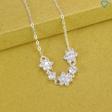 Vòng tay bạc nữ cao cấp đính đá bông hoa 6 cánh lấp lánh - 719.000đ