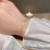 Vòng tay bạc nữ đẹp, lắc tay hoa dây rút cao cấp TUNA SILVER Chuẩn bạc, giá 499k