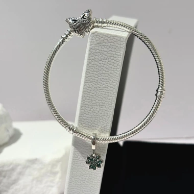 Vòng tay bạc nữ Lucky Cỏ 4 lá xanh May mắn phong thủy, hộp sang trọng, chỉ 600k 4