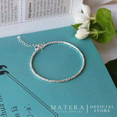 Vòng tay bạc nữ MATERA S925 – Hạt bạc vỡ cao cấp, phong cách Minimalism sang trọng