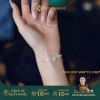 Vòng tay bạc nữ S925 Viễn Chí Bảo MT01 cỏ bốn lá đá mã não may mắn giảm giá 5