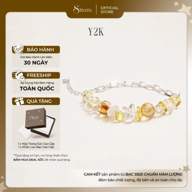 Vòng Tay Bạc Nữ SINCERA Y2K - Đá Phong Thuỷ s925, Lắc Đá Năng Lượng - Giá 620k