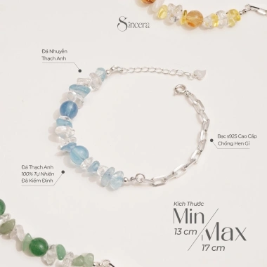Vòng Tay Bạc Nữ SINCERA Y2K - Đá Phong Thuỷ s925, Lắc Đá Năng Lượng - Giá 620k 3 Vòng Tay Bạc Nữ SINCERA Y2K - Đá Phong Thuỷ s925, Lắc Đá Năng Lượng - Giá 620k 3