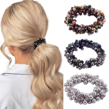 Vòng tay buộc tóc pha lê lấp lánh, đàn hồi – quà tặng hoàn hảo cho cô gái, chỉ 46.900 VND 2