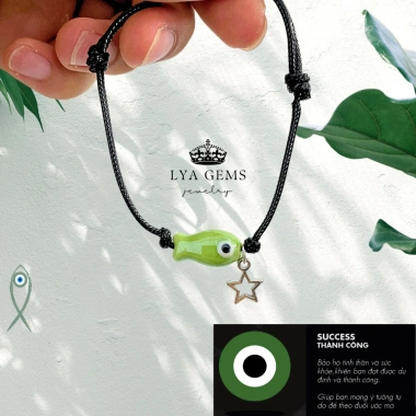 Vòng tay cá mắt quỷ xanh dương charm sao may mắn Lyagems kèm sticker dễ thương, giá 27.500₫ 3 Vòng tay cá mắt quỷ xanh dương charm sao may mắn Lyagems kèm sticker dễ thương, giá 27.500₫ 3