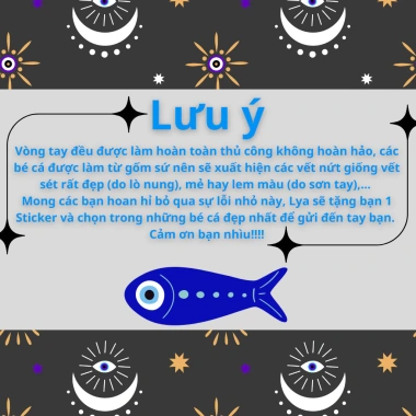 Vòng tay cá mắt quỷ xanh dương charm sao may mắn Lyagems kèm sticker dễ thương, giá 27.500₫ 9 Vòng tay cá mắt quỷ xanh dương charm sao may mắn Lyagems kèm sticker dễ thương, giá 27.500₫ 9