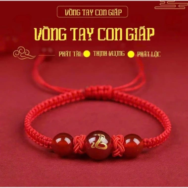 Vòng Tay Chỉ Đỏ 12 Con Giáp May Mắn - Tặng Mèo Thần Tài, Thuận Lộc, Giá 39k