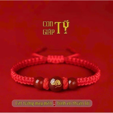 Vòng Tay Chỉ Đỏ 12 Con Giáp May Mắn - Tặng Mèo Thần Tài, Thuận Lộc, Giá 39k