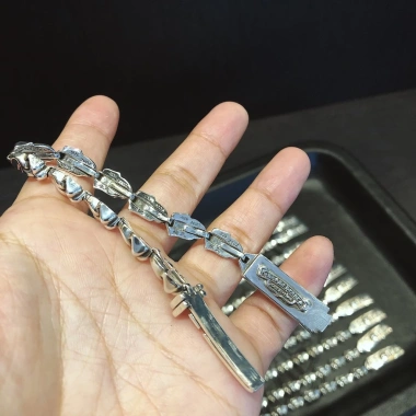 Vòng Tay Chrome HEARTS Bạc 925 Lưỡi Lớn Cán Đá Mỏng Punk Rock Phụ Kiện Hip Hop Quà Tặng Ngày Lễ Tình Nhân