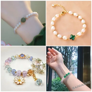 Vòng tay chuỗi hạt ngọc trai đính hoa cúc nhỏ, thời trang nữ, giảm giá 22% chỉ 25.025₫