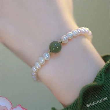 Vòng tay chuỗi hạt ngọc trai đính hoa cúc nhỏ, thời trang nữ, giảm giá 22% chỉ 25.025₫