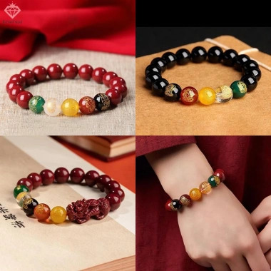 Vòng Tay Cinnabar Pixiu Cổ Điển Hạt Lắc - Quà Tặng Nam Nữ Bùa Trang Sức Tự Nhiên, Giá Ưu Đãi 24.300₫