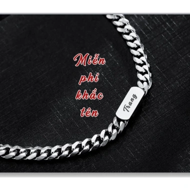 Vòng tay Cuba khắc tên thép TITAN không gỉ, Nam nữ, quà tặng tình yêu, giảm còn 79.000₫