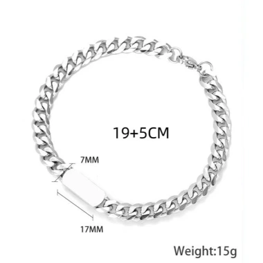 Vòng tay Cuba khắc tên thép TITAN không gỉ, Nam nữ, quà tặng tình yêu, giảm còn 79.000₫