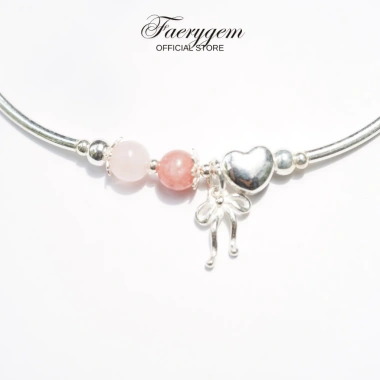 Vòng tay đá đào hoa & thạch anh hồng Faerygem bạc S925 - Đá tình duyên, giá 1.05tr 3 Vòng tay đá đào hoa & thạch anh hồng Faerygem bạc S925 - Đá tình duyên, giá 1.05tr 3