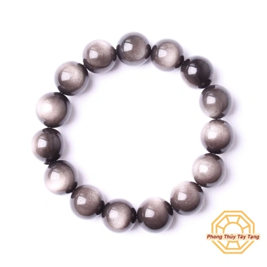 Vòng tay Đá Núi Lửa Ánh Vàng - Ánh Bạc, tặng hộp gỗ, may mắn bình an cho nam nữ mệnh Thuỷ Kim Mộc