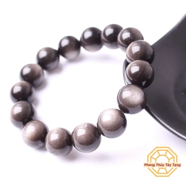 Vòng tay Đá Núi Lửa Ánh Vàng - Ánh Bạc, tặng hộp gỗ, may mắn bình an cho nam nữ mệnh Thuỷ Kim Mộc